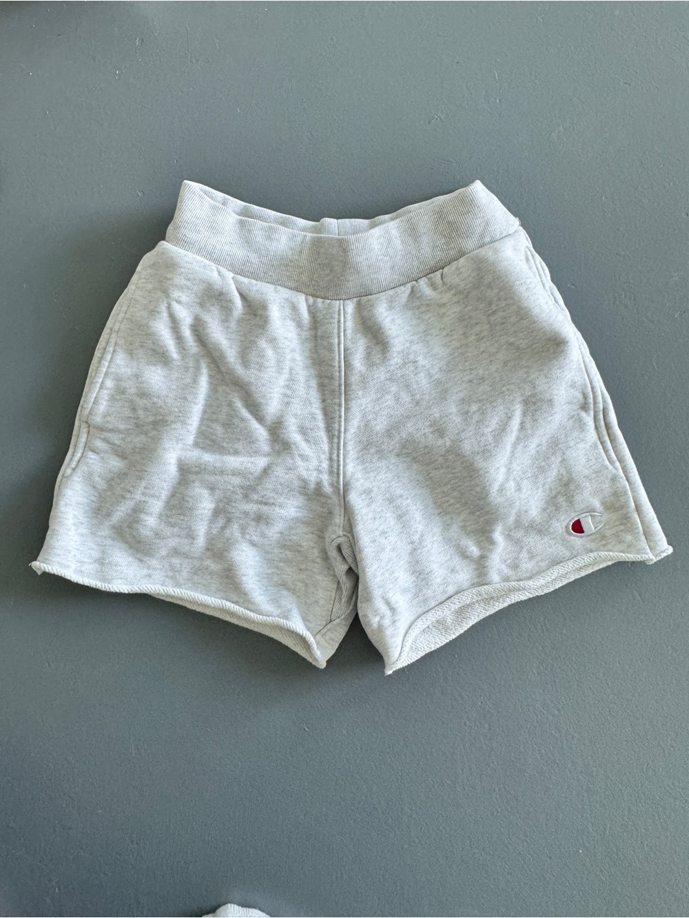 Champion Light Gray Terry Knit Women's Athletic Shorts